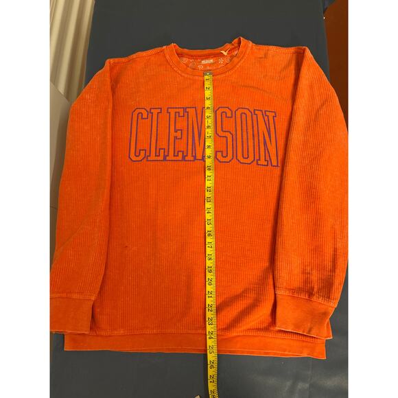 Clemson Tigers Unique Textured‎ Crew Neck Sweatshirt with Thumbholes Medium - Picture 7 of 9